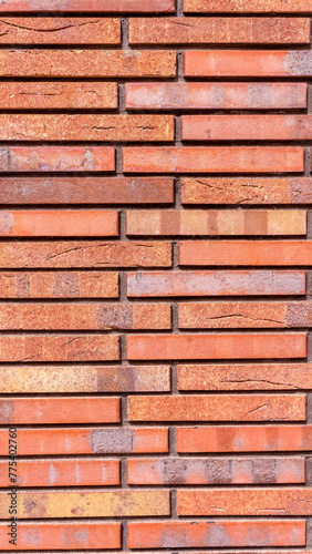 red bright brick wall  background for design