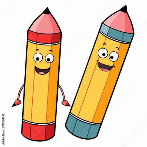 Pencil Cartoon Vector 