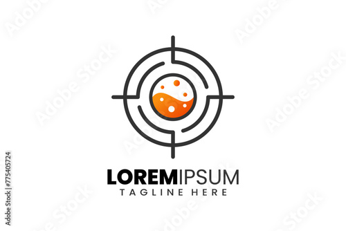 Modern Flat design Unique shoot target goal with orange liquid logo template and or target logo