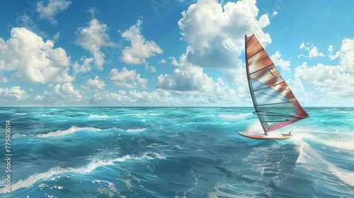 Windsurfing, Fun in the ocean, Extreme Sport 