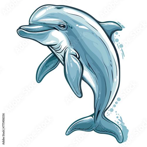 Dolphin. Vector illustration of a dolphin on a white background.