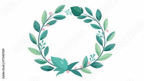 Beautiful Watercolor Vector Wreath Featuring Green Eucalyptus Leaves A Botanical Delight