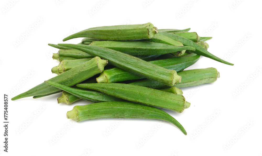 Fresh okra isolated on a white background Fresh okra isolated on a white background