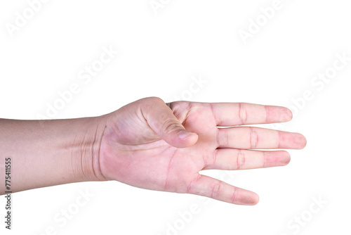 hand on isolated background clipping path