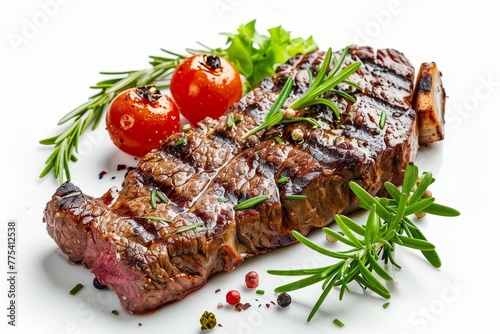 a steak and tomatoes on a plate