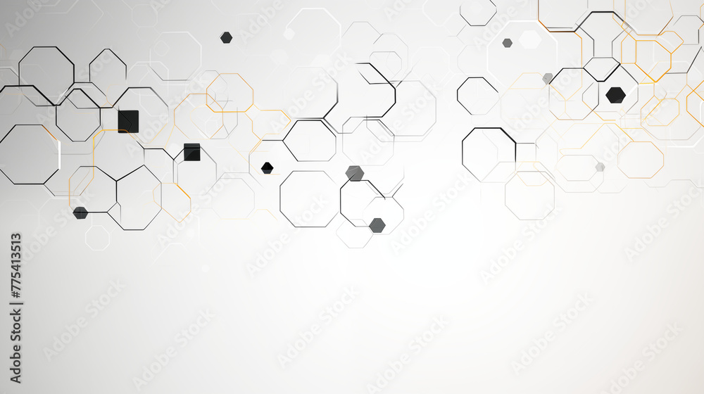 Obraz premium Gray and Orange Abstract Hexagonal Geometric Design