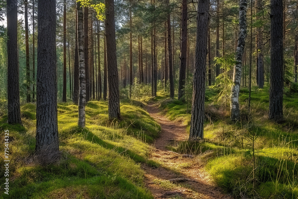 a beautiful green pine forest for a computer wallpaper, or for the texture of the view outside the window in a visualization a beautiful green pine forest for a computer wallpaper, or for the texture of the view outside the window in a visualization