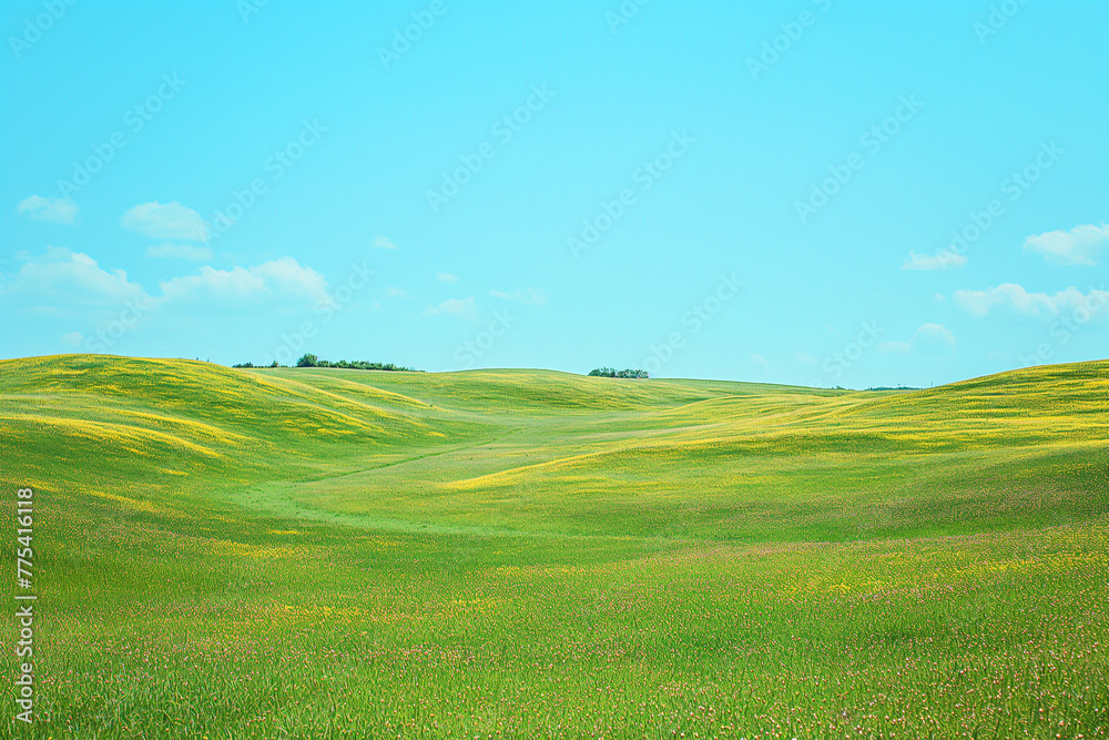 the landscape of a vast meadow for computer wallpaper, or the texture of the view outside the window for visualization, generative AI