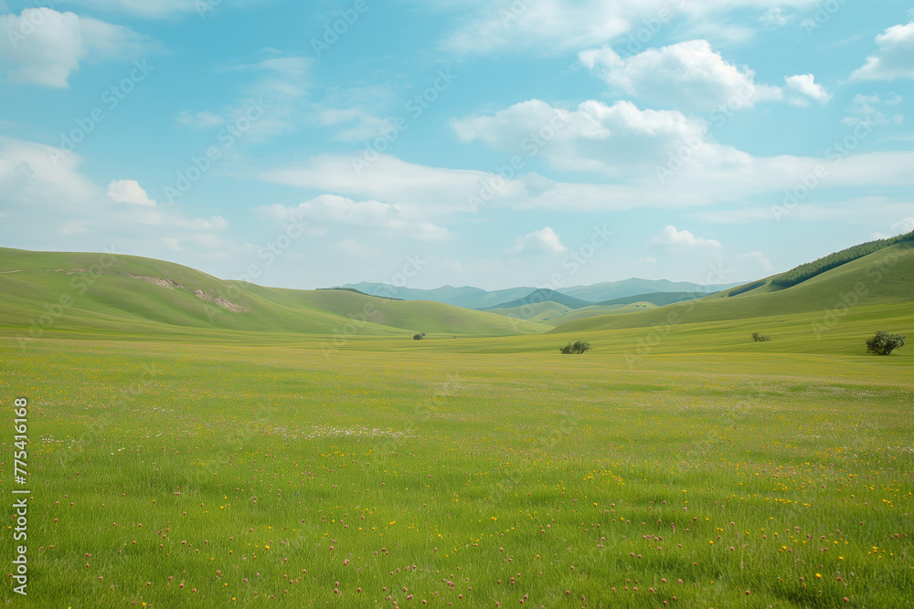 the landscape of a vast meadow for computer wallpaper, or the texture of the view outside the window for visualization, generative AI the landscape of a vast meadow for computer wallpaper, or the texture of the view outside the window for visualization, generative AI