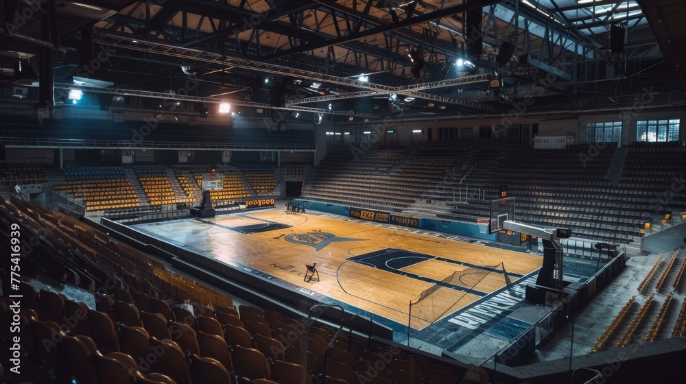 Fototapeta premium Empty basketball arena, stadium.