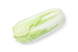 Fresh ripe Chinese cabbage isolated on white, top view