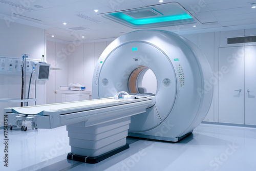 medical office with tomograph, with magnetic resonance imaging MRI, generative AI