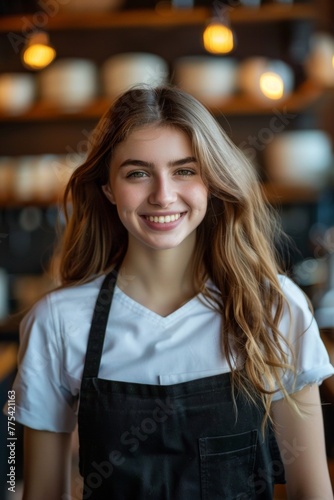 woman waiter portrait Generative AI