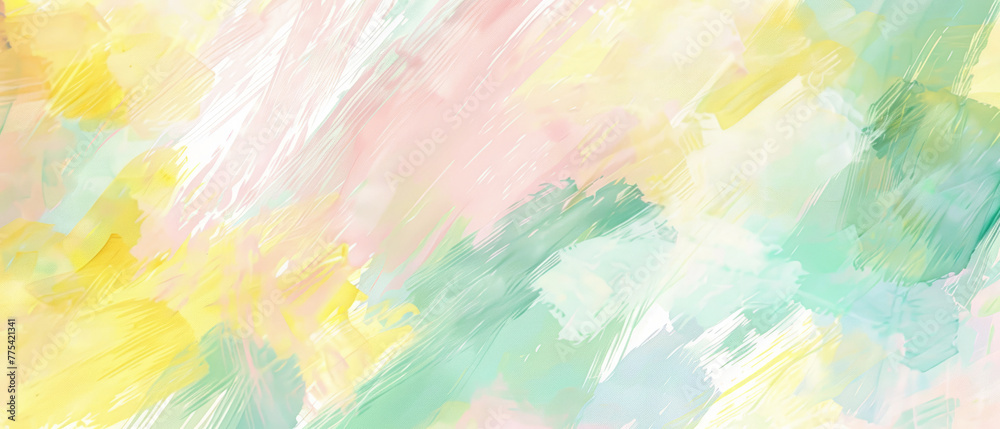 Pastel abstract painting with dynamic and soft textured brush strokes.
