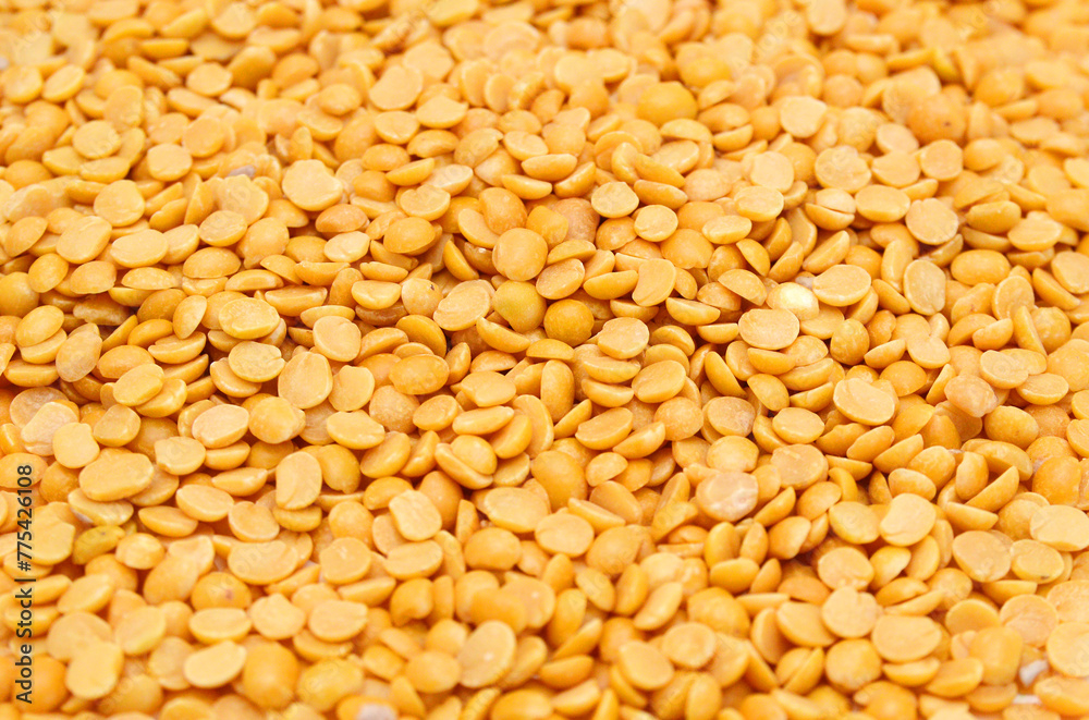Split and hulled mung beans isolated on background Split and hulled mung beans isolated on background