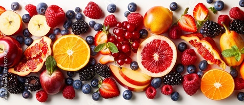 Oranges, Raspberries, Apples, Blueberries © Olga