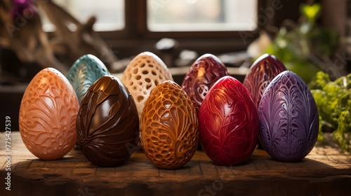 Easter egg-shaped soap bars photo