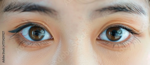 Close up of woman's eyes with mascaras