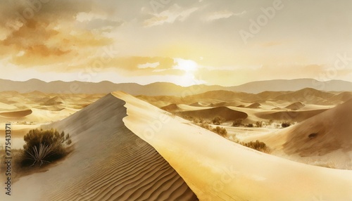 abstract art of australia landscape watercolor style desert nature background 3d illustration