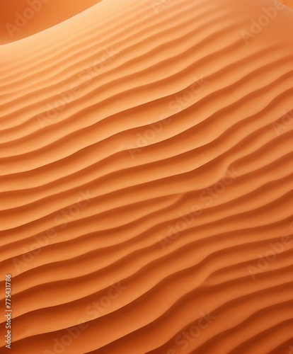 A close up of a sandy desert with wavy lines. Generative AI. © serg3d