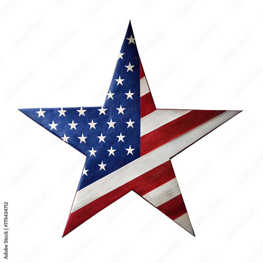 Patriotic Star With American flag isolated on transparent background. Patriotic Star With American flag isolated on transparent background.