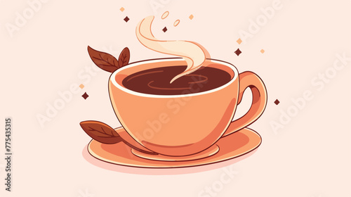 Coffee hot cup Flat Style vector 2d flat cartoon va