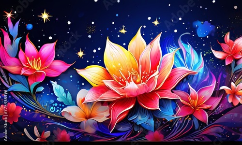 Beautiful lotus flower blooming against dark background. Lotus is symbol of purity  beauty  spiritual enlightenment in many cultures. For interior  commercial spaces to create stylish atmosphere.