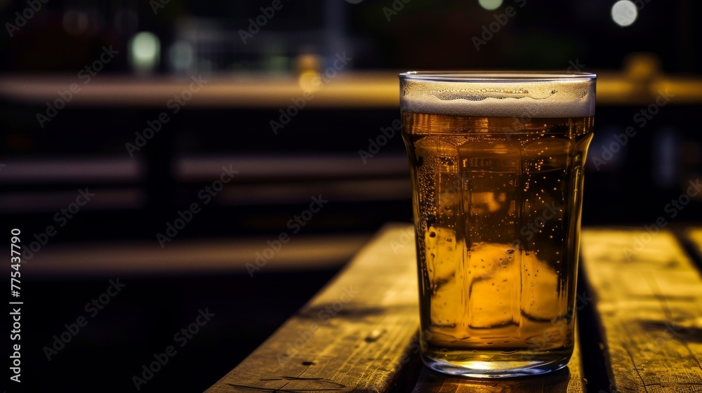 A glass of intoxicating beer with foam on the background of a wooden table in a pub, no text, no inscriptions, no advertising ::3 backlight ::3 gold color ::3 --ar 16:9 --quality 0.5 --stylize 0 Job A glass of intoxicating beer with foam on the background of a wooden table in a pub, no text, no inscriptions, no advertising ::3 backlight ::3 gold color ::3 --ar 16:9 --quality 0.5 --stylize 0 Job