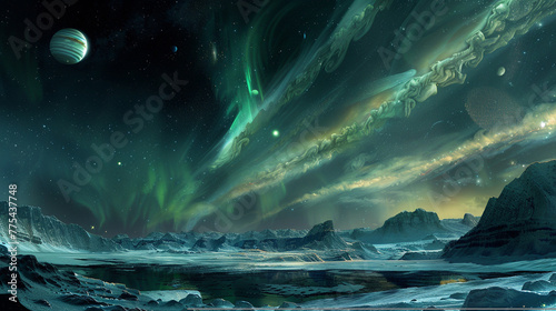 A stunning view of the auroras dancing across the polar regions of Jupiter