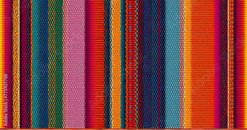 Blanket stripes seamless vector pattern. Background for Cinco de Mayo party decor or ethnic mexican fabric pattern with colorful stripes. Serape design