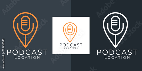 podcast location logo design inspiration concept