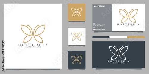 Canvas Print beauty butterfly logo design and business card