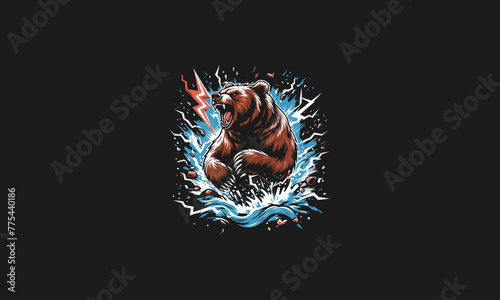bear fight angry vector illustration artwork design
