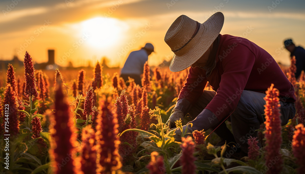 Fototapeta premium Quinoa harvest in the fields