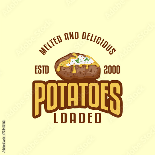  potatoes loaded logo vector illustration