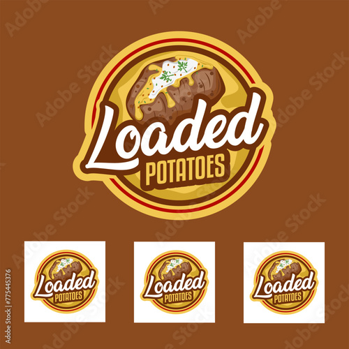  potatoes loaded logo vector illustration