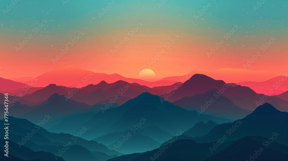 Obraz premium sunset in mountains