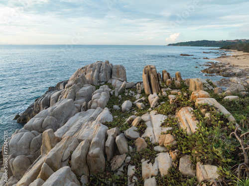 Rocks in the middle corner of Qizi Bay, Changjiang, Hainan, China photo