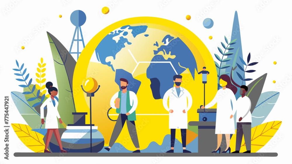 Global Healthcare: A Vector Illustration of a Doctor Conducting a Checkup on Earth Global Healthcare: A Vector Illustration of a Doctor Conducting a Checkup on Earth