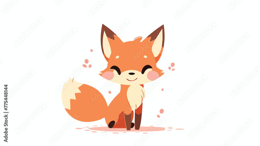 Cute fox cartoon Fox flat style 2d flat cartoon vac