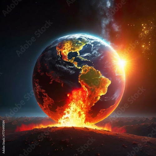 earth start burning in giant planet