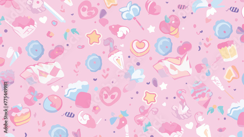 Cute pattern background in lol doll surprise style. photo