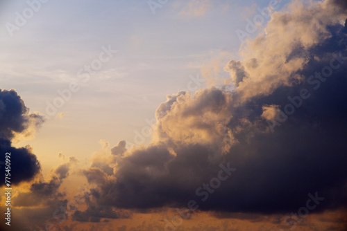 Beautiful clouds abstract during sunrise at the beach