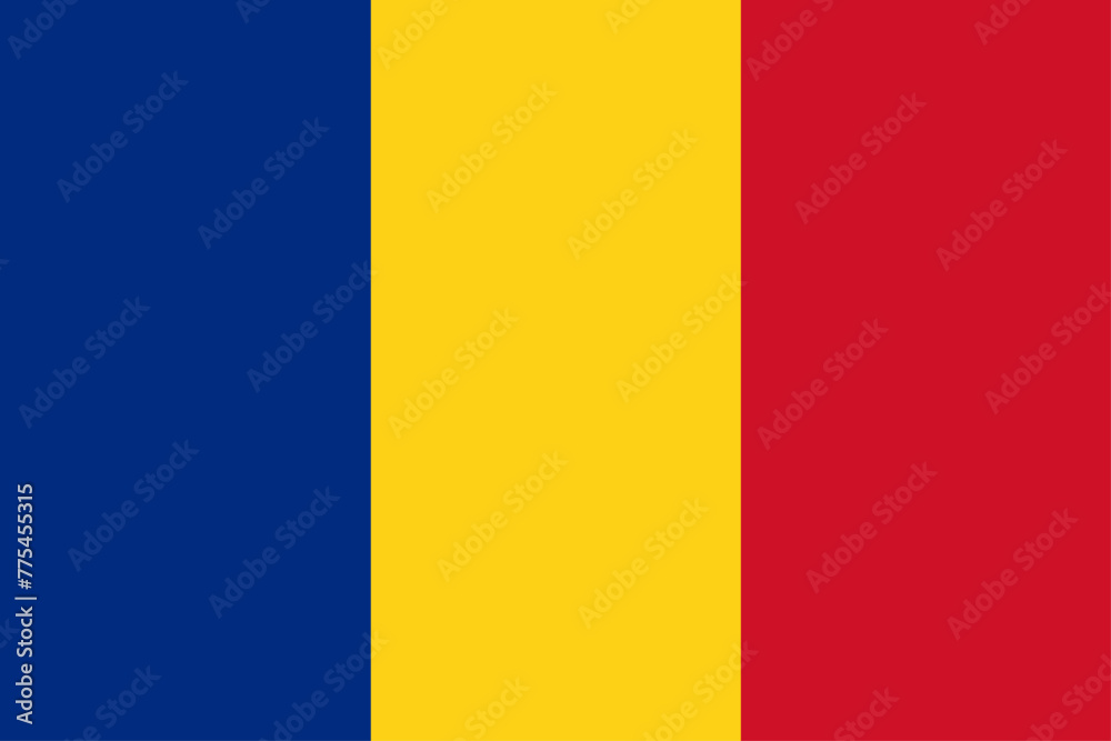 Fototapeta premium Romania flag official isolated on white background. vector illustration. 