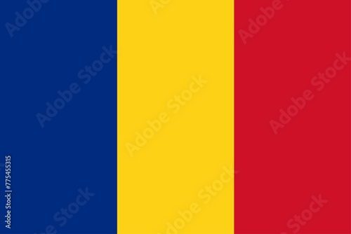Romania flag official isolated on white background. vector illustration. 