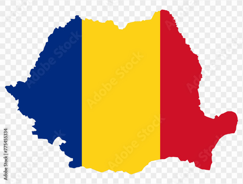 Romania  map flag on transparent  background. vector illustration. 