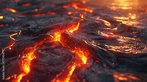 Lava flows carving new paths across the landscape