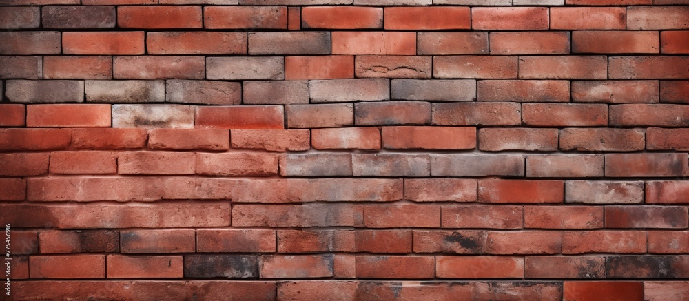 Fototapeta premium A sturdy wall made of bricks with a noticeable red brick pattern running across its surface