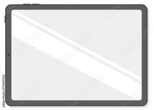 tablet in flat style turned on screen mockup cartoon,