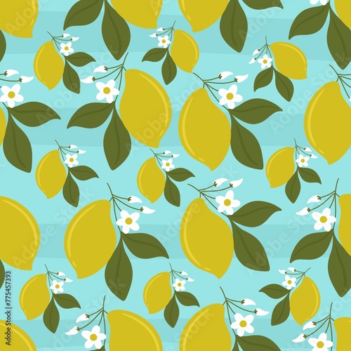 seamless pattern with sicilian limes